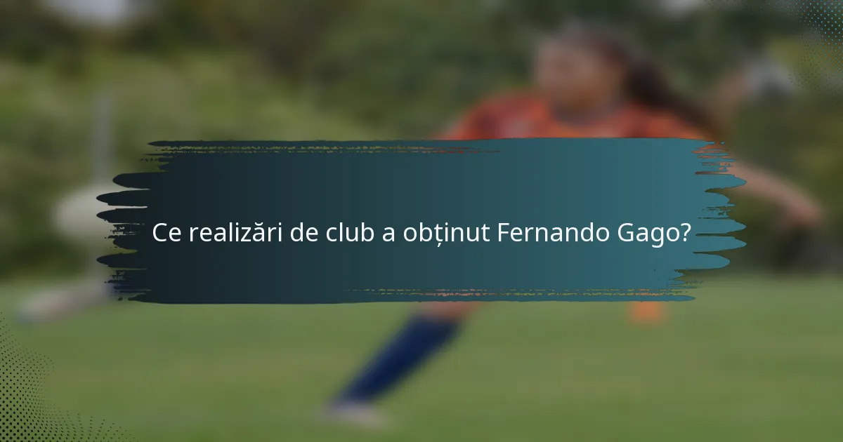 Ce realizări de club a obținut Fernando Gago?